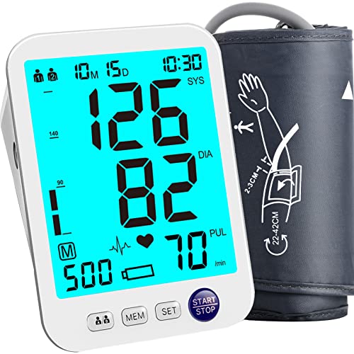  ALPHAGOMED Accurate Blood Pressure Monitor for Upper arm  Adjustable BP Cuff for Home Use Automatic Upper Arm Digital Machine 180  Sets Memory Includes Batteries and Carrying Case : Health & Household