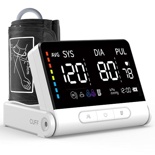 Blood Pressure Monitors for Home Use,Extra Large Upper Arm Blood Pressure Cuff Automatic Blood Pressure Machine, Rechargeable Blood Pressure Monitors with Large VA Display