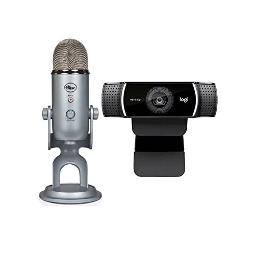 Blue Yeti Silver Bundle with Logitech C922 Pro Stream Webcam