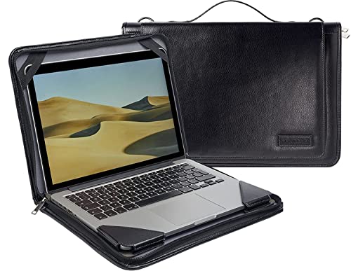 Broonel Black Leather Laptop Messenger Case - ASUS TUF Thin & Light Gaming Laptop PC (FX504) 15.6”