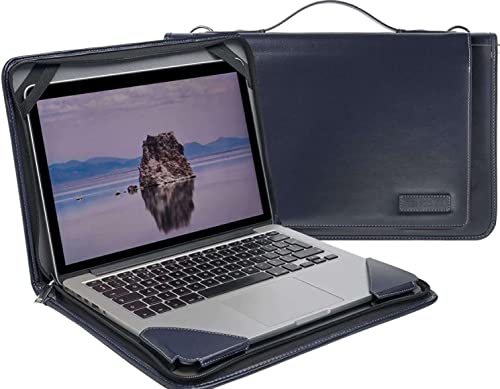 Broonel Blue Leather Laptop Messenger Case
