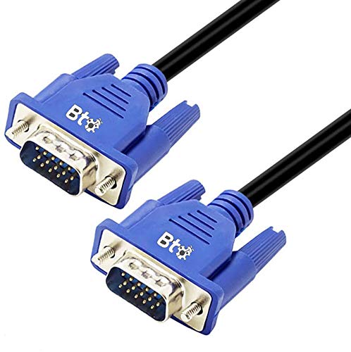 BTO VGA to VGA Cable 6 Feet Long PC Computer Monitor, Projector, Cord 1080p Full HD High Resolution, Male to Male Blue Cable (6 Feet)