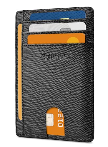 Buffway RFID Blocking Leather Wallet - Cross Black