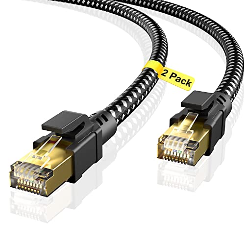 BUSOHE Cat 8 Ethernet Cable 10FT 2Pack - High-Speed and Reliable!
