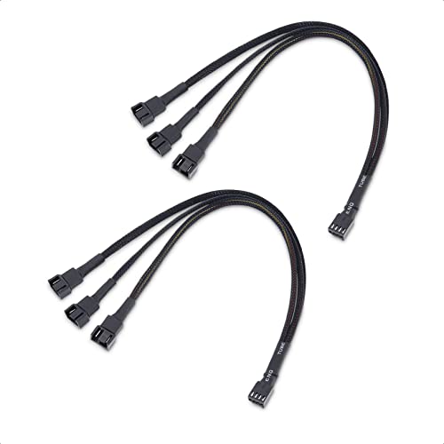 Cable Matters 2-Pack 3 Way 4 Pin PWM Fan Splitter Cable - 12 Inches
