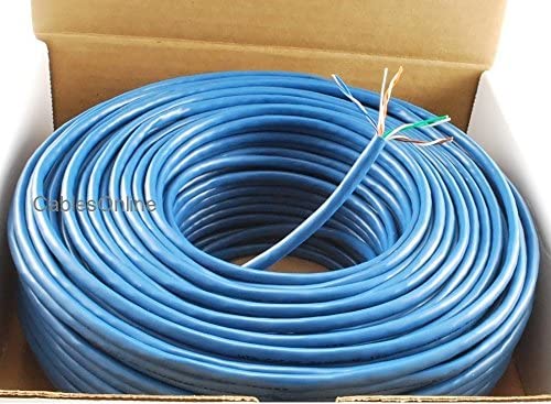 CablesOnline 250ft CAT5e 100% Pure Copper RJ45 350mhz UTP Solid Blue Ethernet Cable Spool (U-B250B)