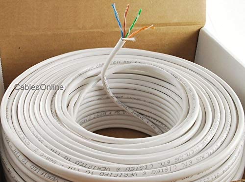 CablesOnline CAT5e Ethernet Cable, 250ft White Spool
