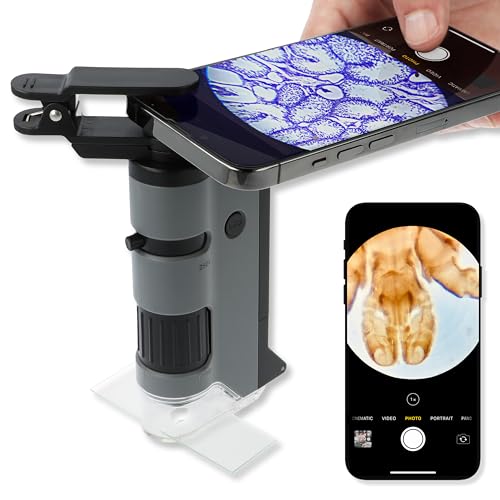100X Mobile Phone Microscope Micro Lens LED Light Pocket Mini Magnifying  Glass Microscopes With Universal Clip For phones