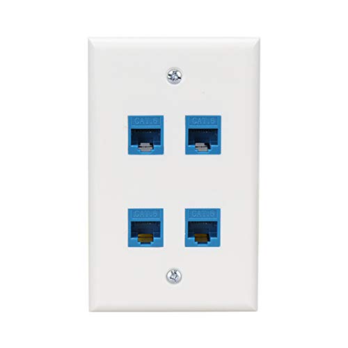 Cat 6 Wall Plate with 4 Ports