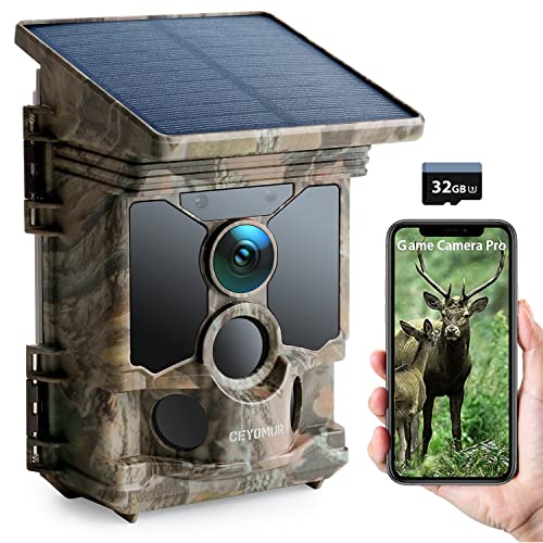 CEYOMUR Solar Trail Camera 4K 30fps with WiFi and Night Vision