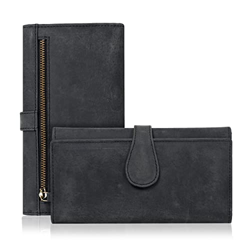 Chic Black Leather Wallet with RFID Protection