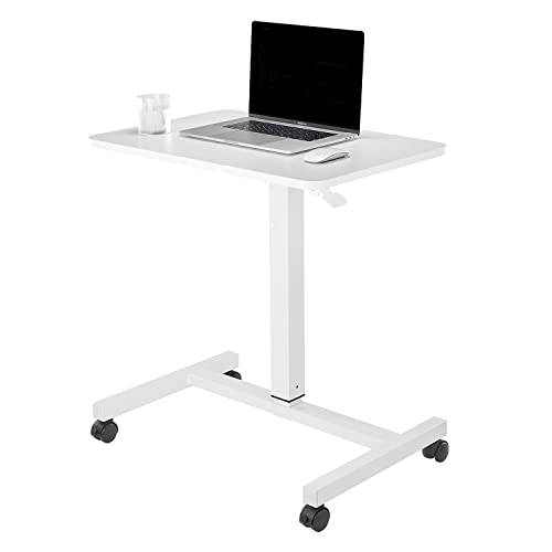 CLATINA Mobile Laptop Desk Pneumatic Sit to Stand Table