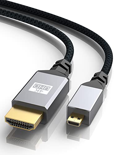 CableCreation Micro HDMI to HDMI Cable Male to Female with Ethernet Support  4K 60Hz 3D Compatible with Raspberry Pi 4, GoPro Hero, and Other Action
