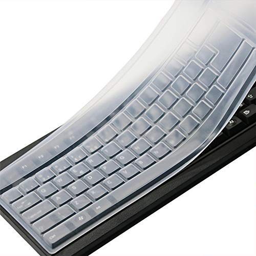 Clear Desktop Computer Keyboard Cover Skin for PC 104/107 Keys Standard Keyboard, Anti Dust Waterproof Keyboard Protector Skin