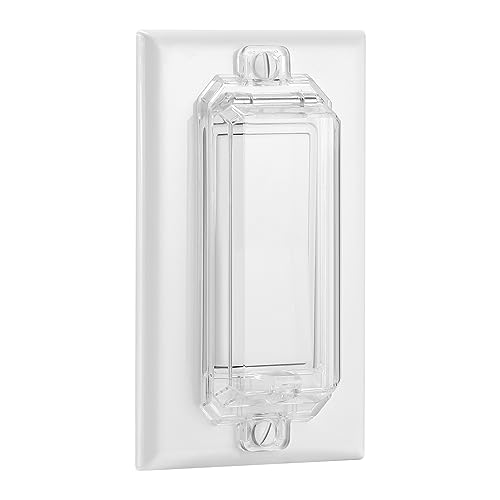 CLYMENE Light Switch Cover Guard, Child Proof Wall Switch Cover Keeps Lights or Switches from Being Accidentally Turned ON or OFF, Rocker Style (Clear, 2 Pack)