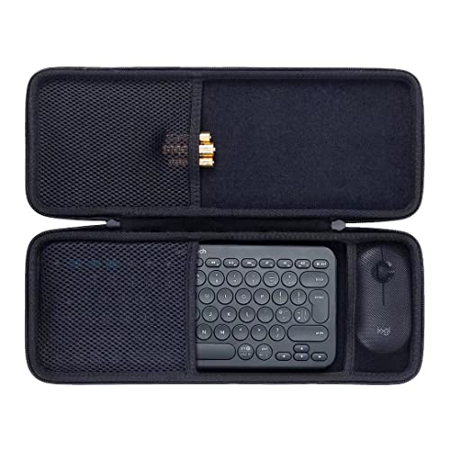 co2CREA Hard Case Replacement for Logitech K380 + M355 Wireless Keyboard and Pebble Mouse Combo (Black)