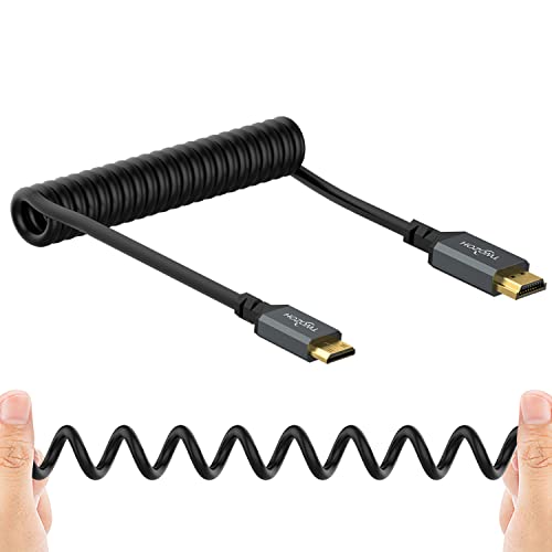 Coiled Mini HDMI Cable, Supports 3D 4K UHD