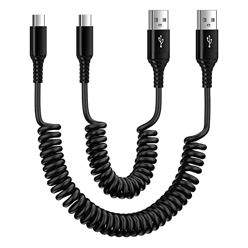 Coiled USB C Charger Cable for Android Auto