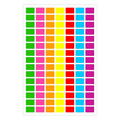Color Coding Labels - Pack of 1575 Rectangular Stickers