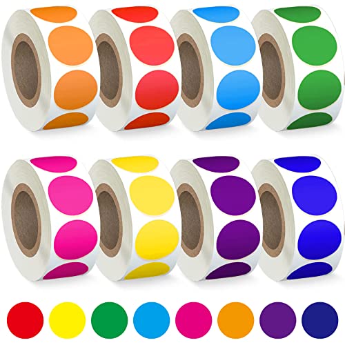 Colorful Circle Color Coding Labels - 4000 PCS