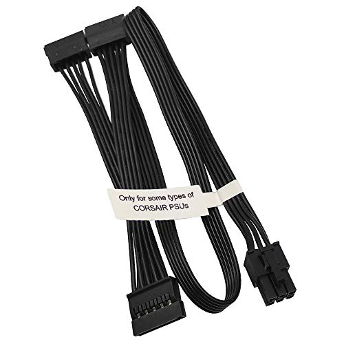 COMeap 6 Pin to 3X 15 Pin SATA Hard Drive Power Adapter Cable