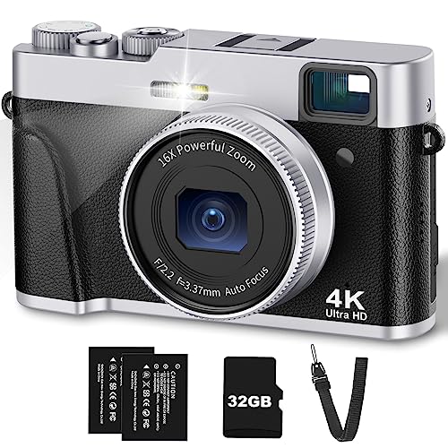 Compact 4K Camera with Viewfinder & Flash