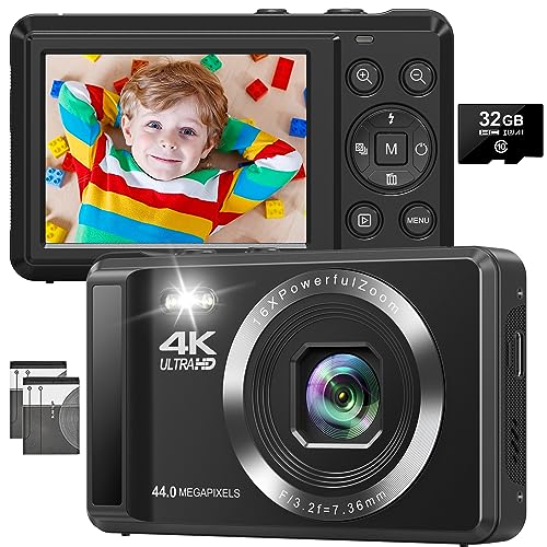 Compact 4K Digital Camera with 16X Digital Zoom