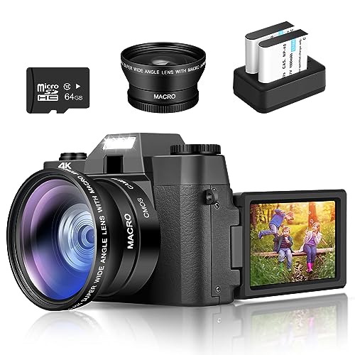 Compact 4K Vlogging Camera with Flip Screen and Wide-Angle Lens