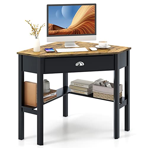 Compact and Versatile Triangle Corner Desk