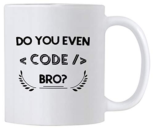 Computer Programmer Gifts. Do You Even Code Bro. 11 Ounce Nerdy Programming Coffee Mug. Gift idea for Geek Developer that Loves Coding.