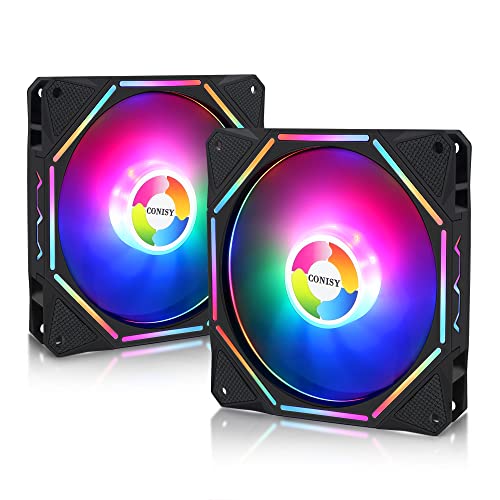 CONISY RGB LED Series 120mm Case Fan - Colorful (2Pack)