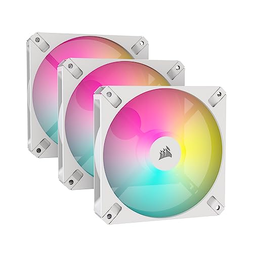 CORSAIR iCUE AR120 RGB Digital 120mm ARGB-Compatible Fans - Triple Fan Kit - White