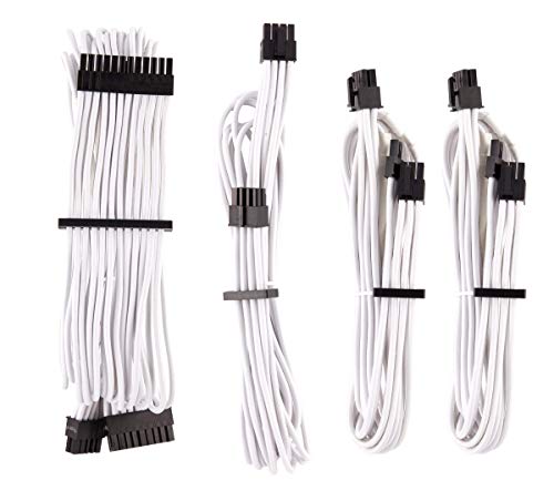 CORSAIR Premium Individually Sleeved PSU Cables Starter Kit – White