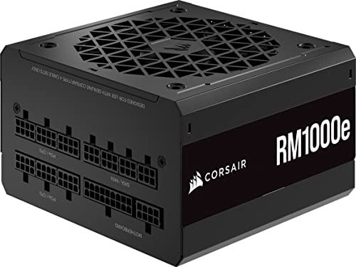 Corsair RM1000e (2023) Fully Modular Low-Noise Power Supply - ATX 3.0 & PCIe 5.0 Compliant - 105°C-Rated Capacitors - 80 Plus Gold Efficiency - Modern Standby Support - Black