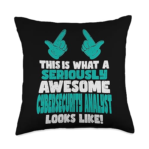 Cybersecurity Analyst Job Quote This Is What An Awesome Cybersecurity Analyst Looks Like Throw Pillow, 18x18, Multicolor