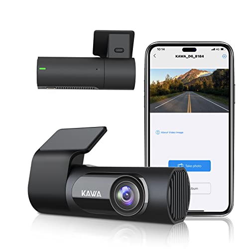 Dash Cam 2K, KAWA WiFi Dash Camera for Cars 1440P with Hand-Free Voice Control, Night Vision, Mini Hidden Dashcam Front, Emergency Lock, Loop Recording, 24-Hour Parking Monitor, APP, Support 256GB Max