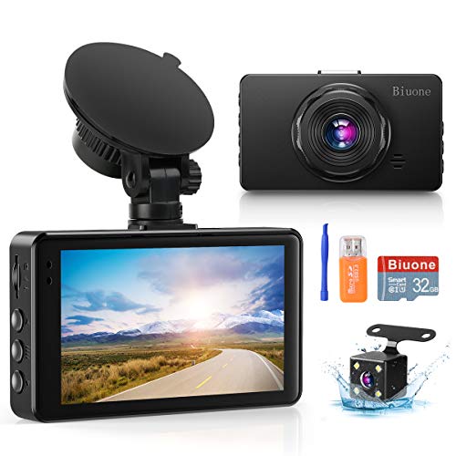 Dash Camera for Cars, Super Night Vision Dash Cam Front and Rear with 32G SD Card, 1080P FHD DVR Car Dashboard Camera DashCams with G-Sensor, Parking Monitor, Loop Recording, Motion Detection 【2023】