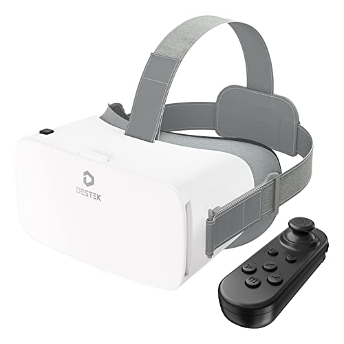 DESTEK V5 VR Headset with Controller and Anti-Blue Eyes-Protected HD Lenses