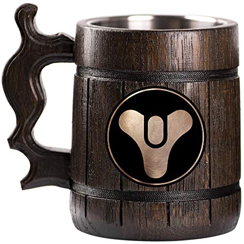 Destiny Wooden Tankard, 22 oz Beer Mug