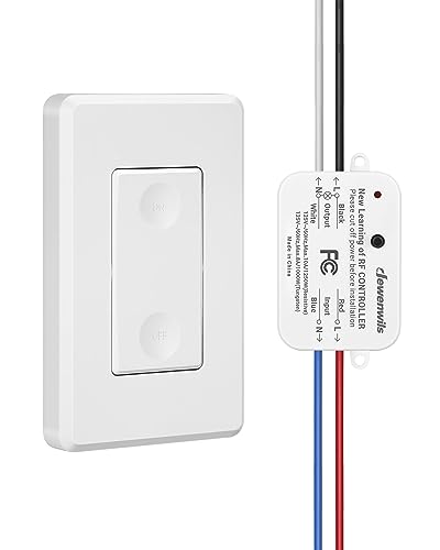 SURAIELEC Wireless Wall Switch Remote Control Outlet, No Wiring, 100ft RF  Range, Pre-Programmed, Expandable Wireless Light Switches for Plug in