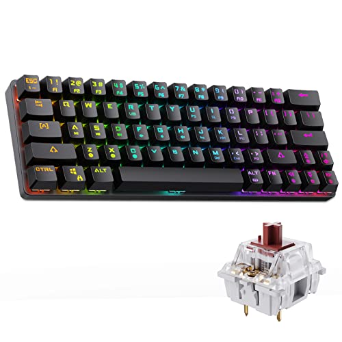 DIERYA DK61E Mechanical Gaming Keyboard, 60% Percent Keyboard  w/Hot-swappable, PBT Keycap, Full Keys Programmable, N-Key Rollover, RGB  Backlit, USB-C