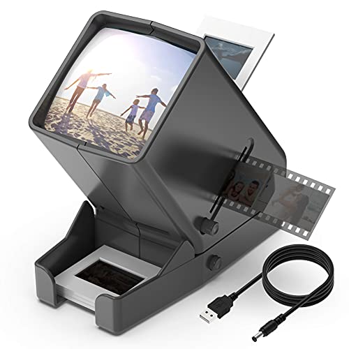 DIGITNOW!35mm Slide and Film Viewer, 3X Magnification LED Lighted Illuminated Viewing,USB Powered/Battery Operation-for 35mm Slides & Positive Film Negatives(4AA Batteries Included)