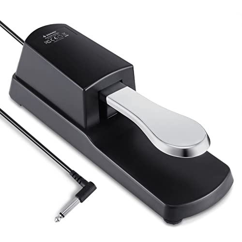 Donner Piano Sustain Pedal, Keyboard Sustain Pedal for Digital Piano Electronic Keyboard MIDI Synthesizer, Sturdy Durable, with Polarity Switch, 1/4'' (6.35mm) Input Plug, DSP-001