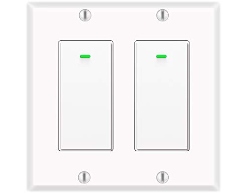 Double Smart WiFi Light Switch - Alexa and Google Home Compatible