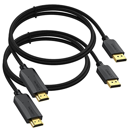 DP to HDMI Cable 6ft 2-Pack
