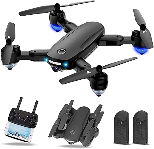 Drones for Kids, Drones with Camera 720P HD FPV, Drone for Beginners with Gesture Photography, APP Control (2 Batteries)