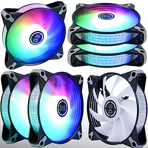 DS RGB Fans, 120mm 6 Pack Case Cooling LED Fans