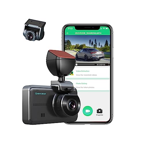 Dual Dash Cam with 4K Front and 2K Rear, Wi-Fi and Night Vision