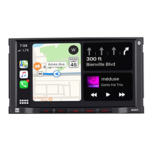 Dual Electronics DCPA71 7-inch Certified Apple Carplay Android Auto | Double DIN Touchscreen Car Stereo Radio | Bluetooth Hands Free Calling & Music Streaming | Backup Camera Input