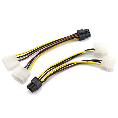 Dual Molex to 6-Pin PCIe Power Converter Cable